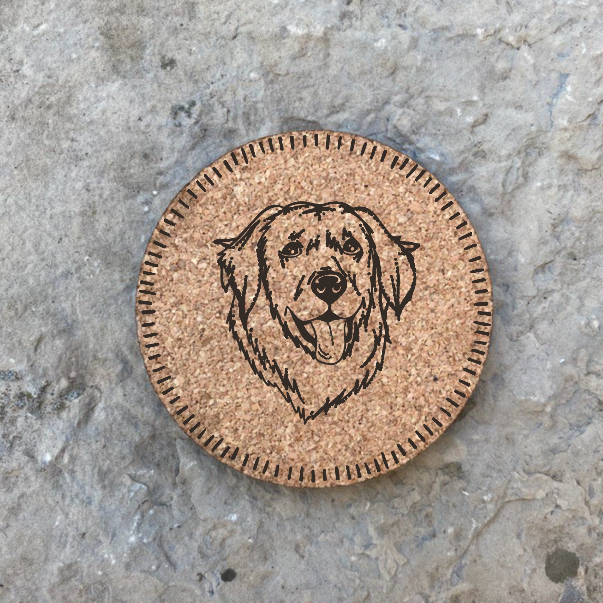 Dog themed Cork Coasters Eco friendly coasters Dog breed Cork