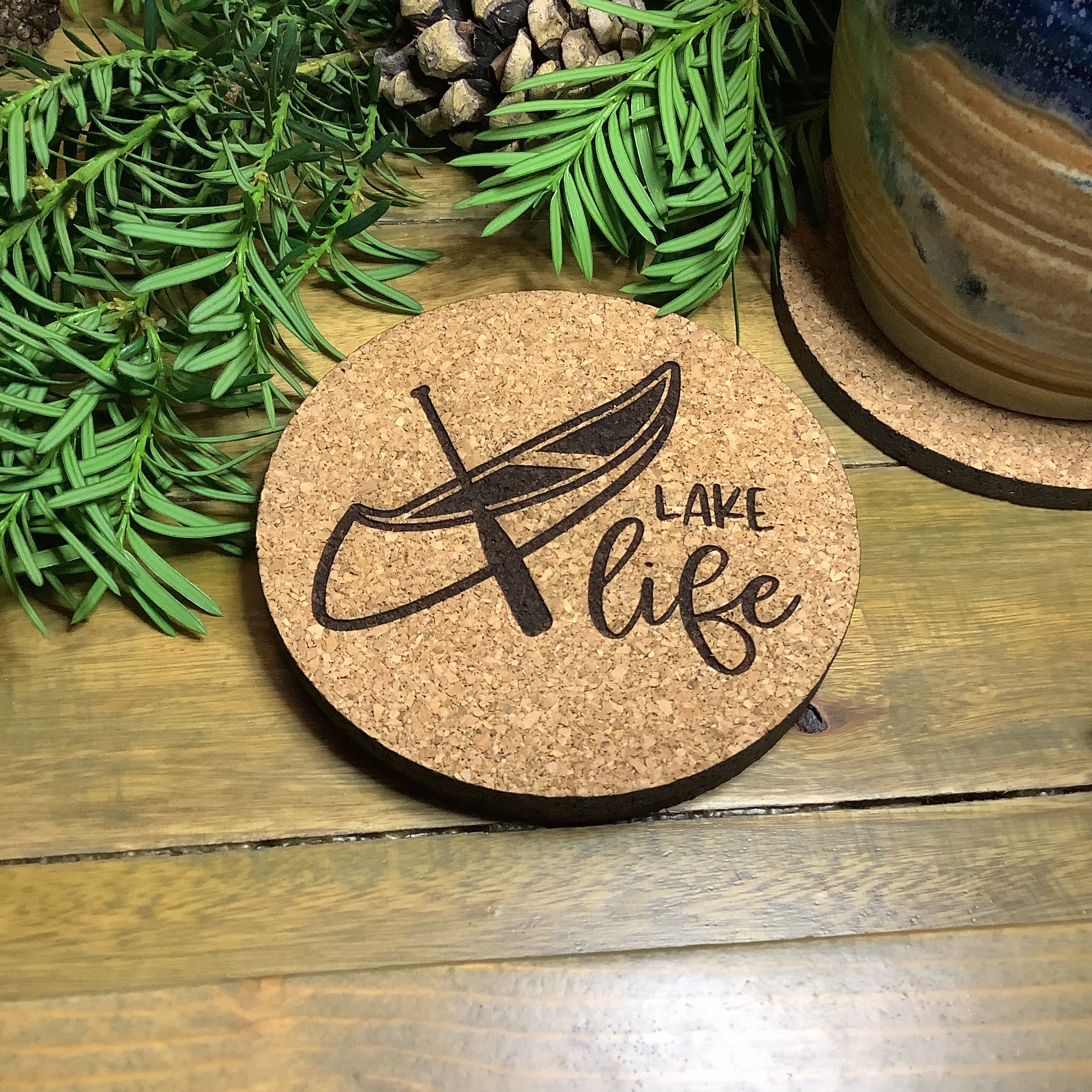 Laser Engraved Cork Coasters