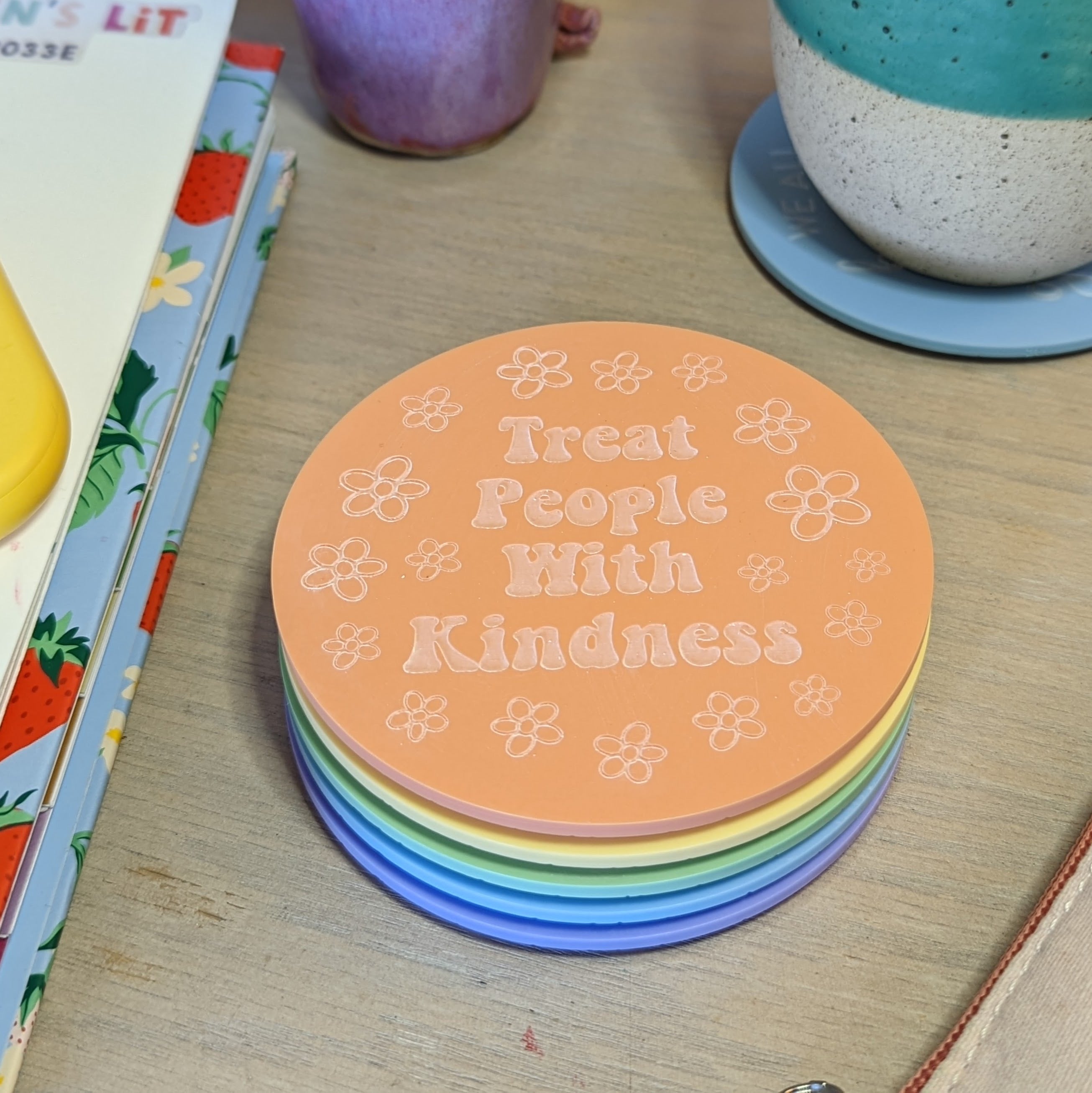 Harry Styles Treat People With Kindness Pastel Acrylic Coasters