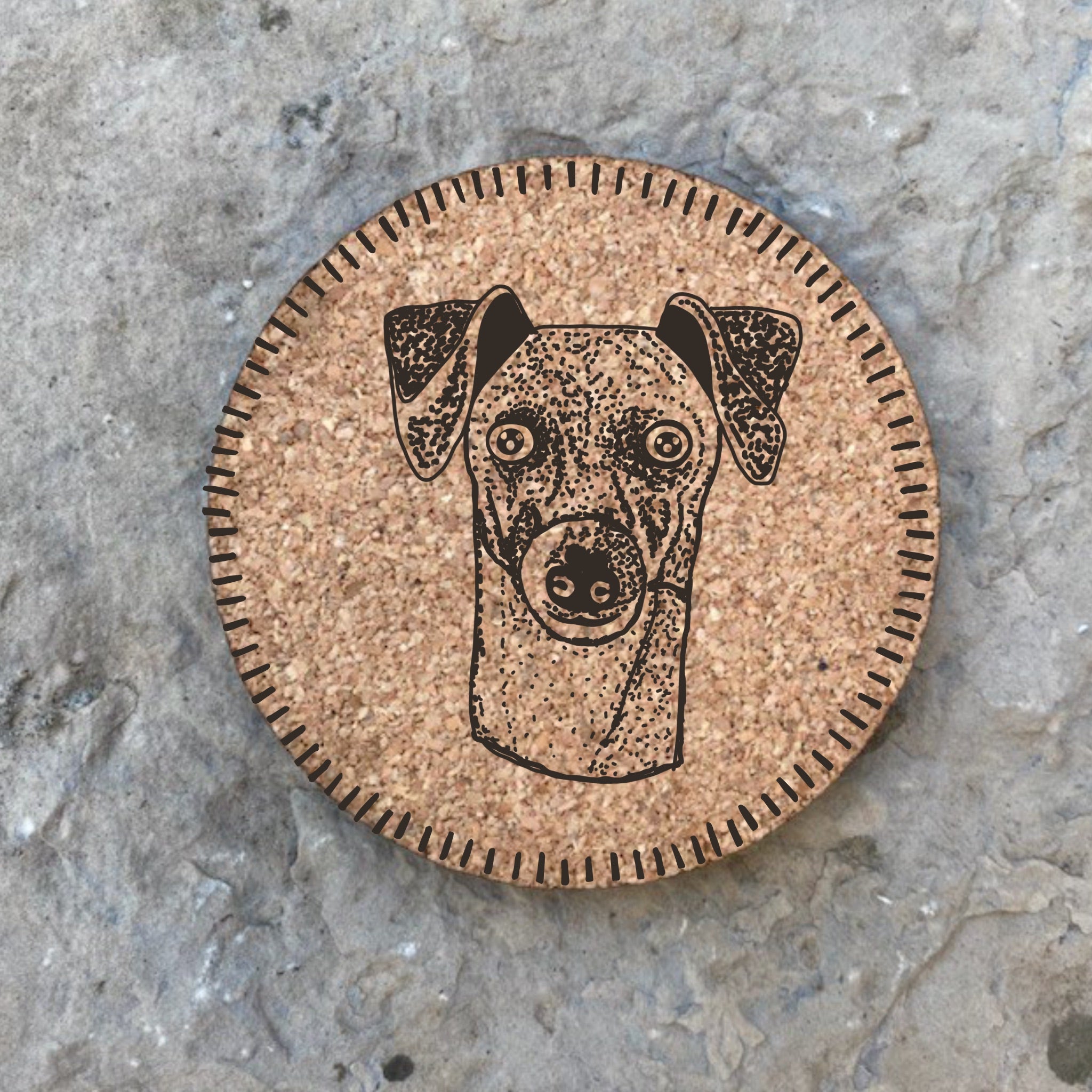 Dog themed Cork Coasters Eco friendly coasters Dog breed Cork