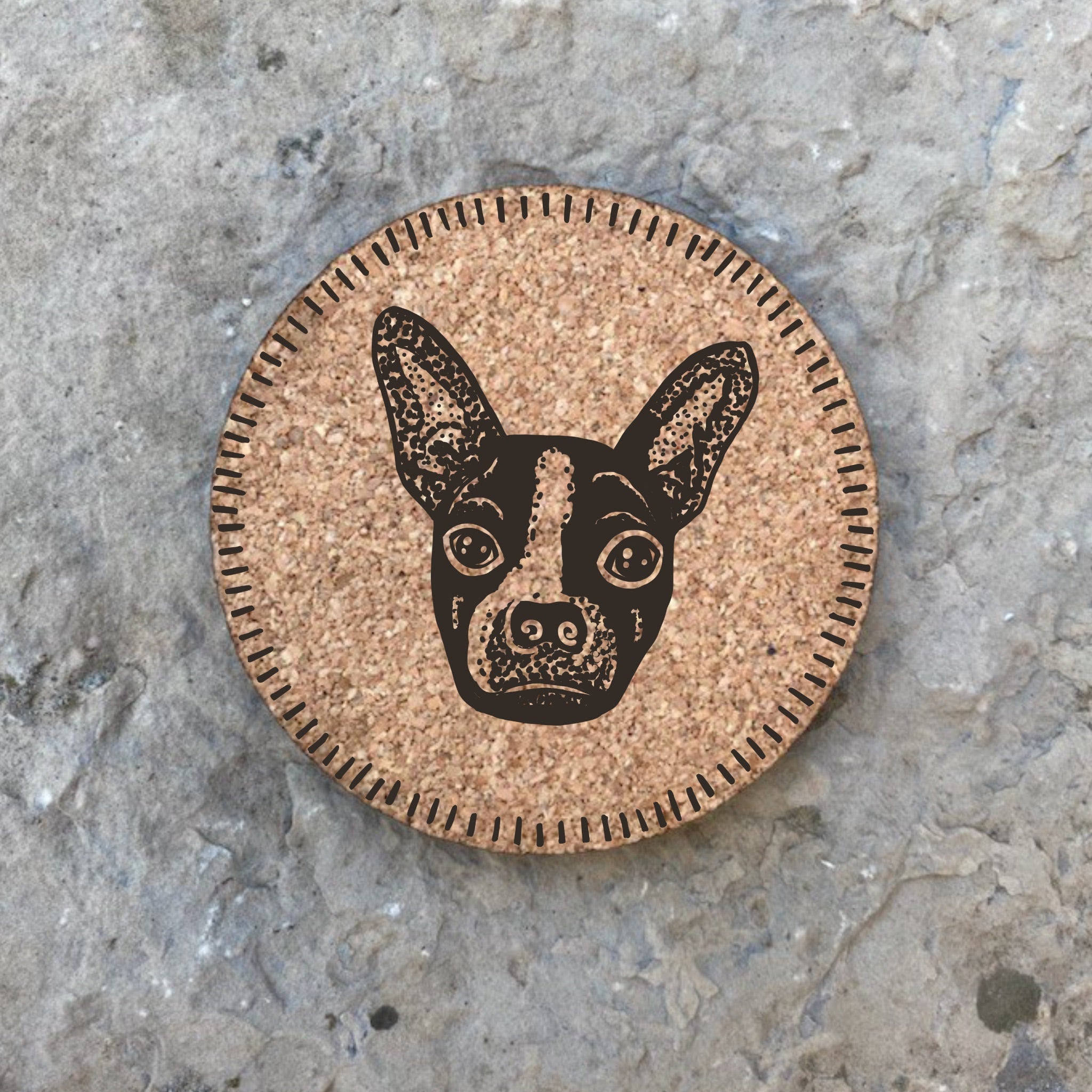 Dog themed Cork Coasters, Eco-friendly coasters, Dog breed Cork Coaster Sets, gifts for dog lovers