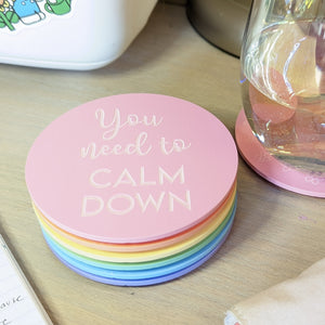 You Need to Calm Down Pastel Acrylic Coasters Swiftie gifts