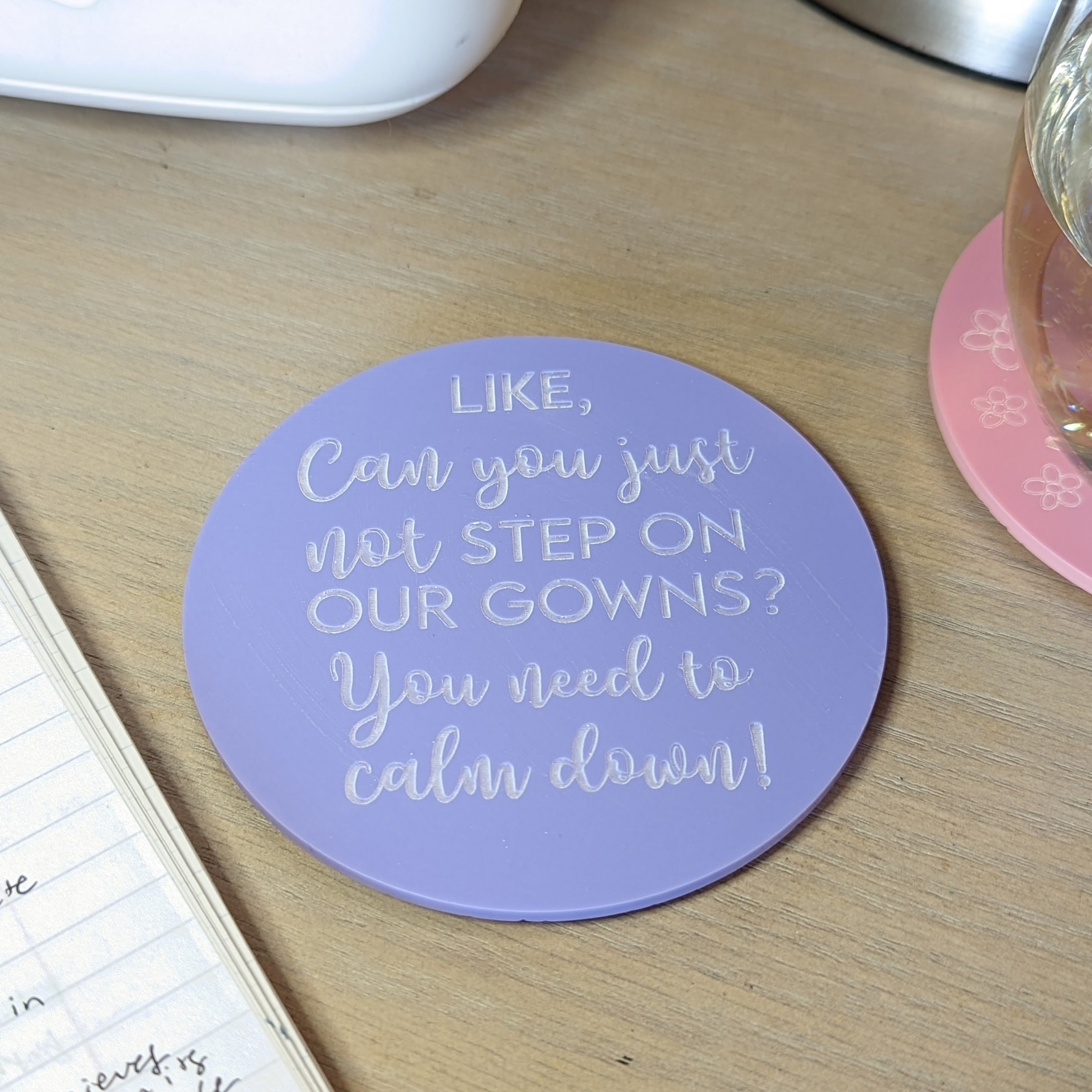 Taylor Swift You Need to Calm Down Pastel Acrylic Coasters, Gifts for Swifties