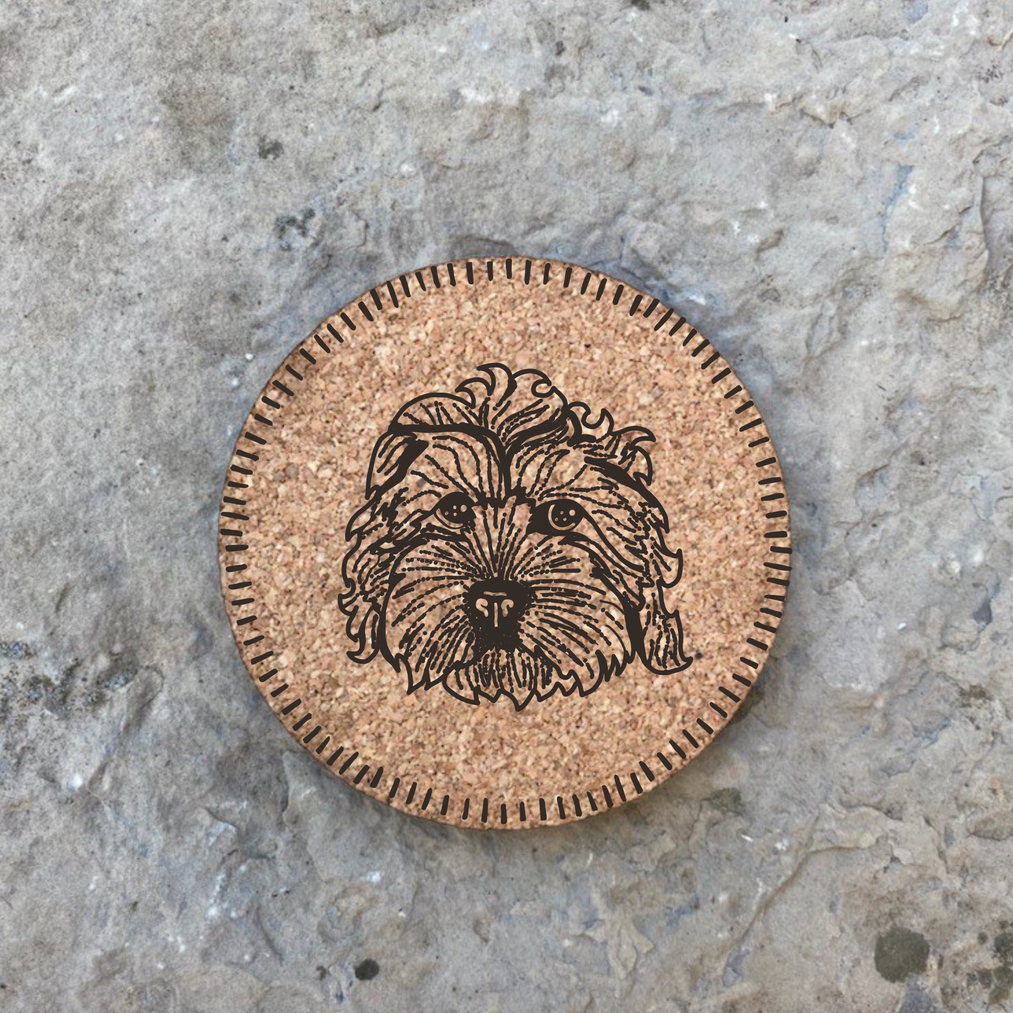 Dog themed Cork Coasters, Eco-friendly coasters, Dog breed Cork Coaster Sets, gifts for dog lovers