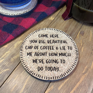 Coffee themed Cork Coasters, Gifts for Coffee Lovers, Coffee Coasters