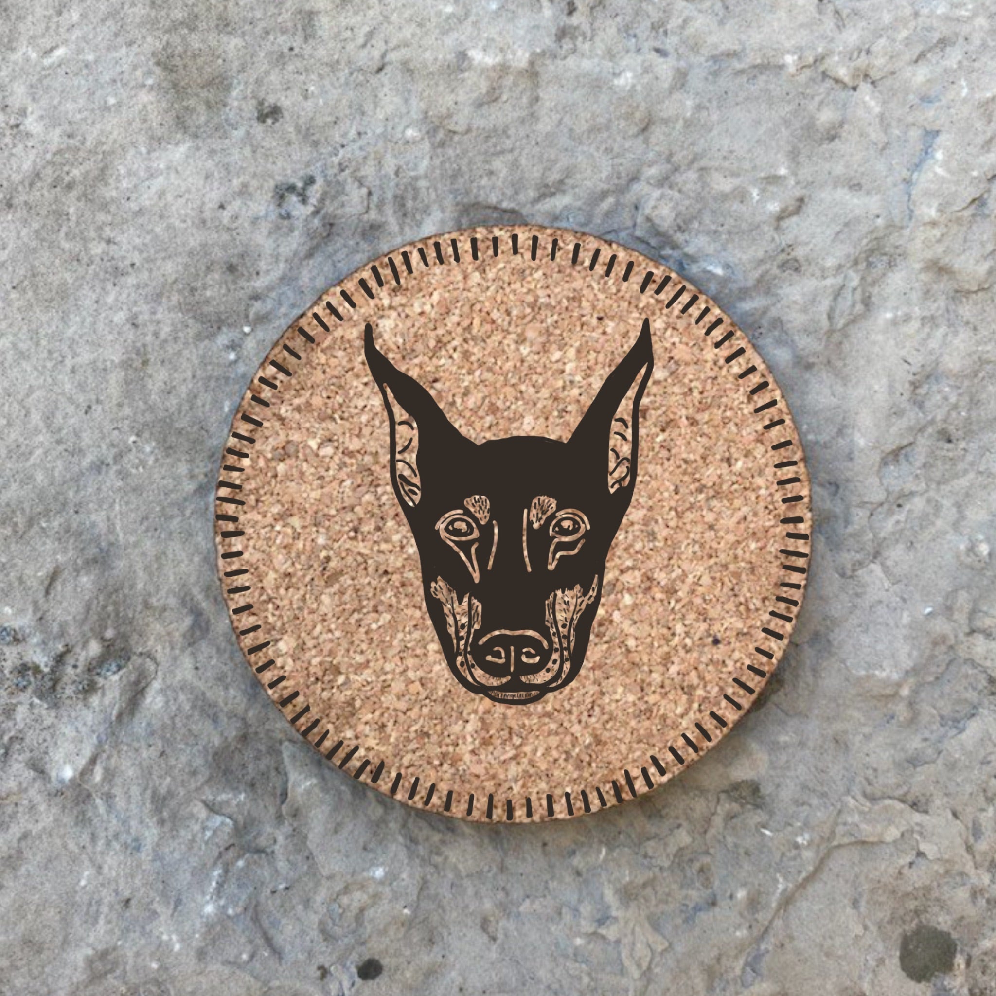 Dog themed Cork Coasters Eco friendly coasters Dog breed Cork