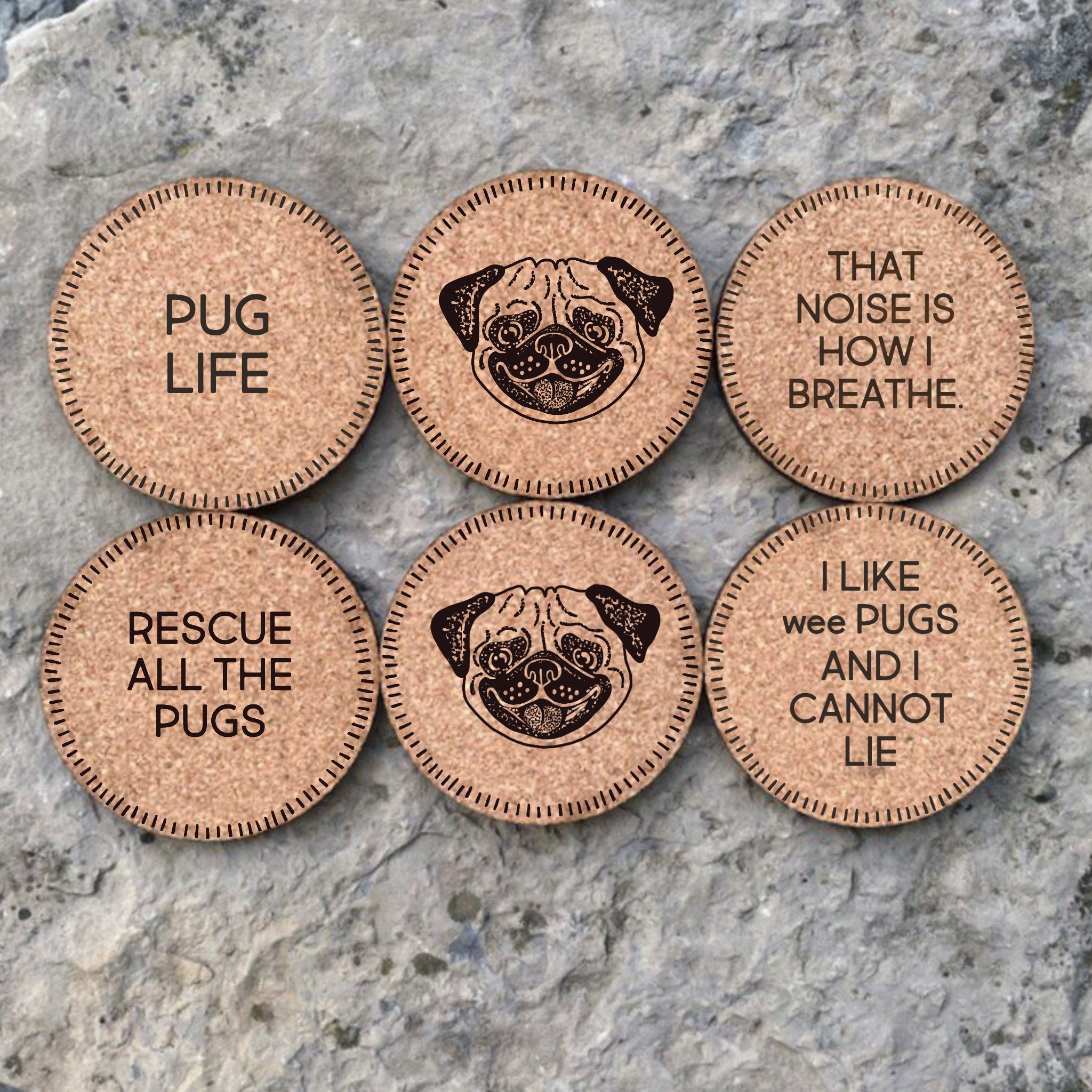 Coffee Lover Cork Coasters | Thick Cork Coaster | Various Designs