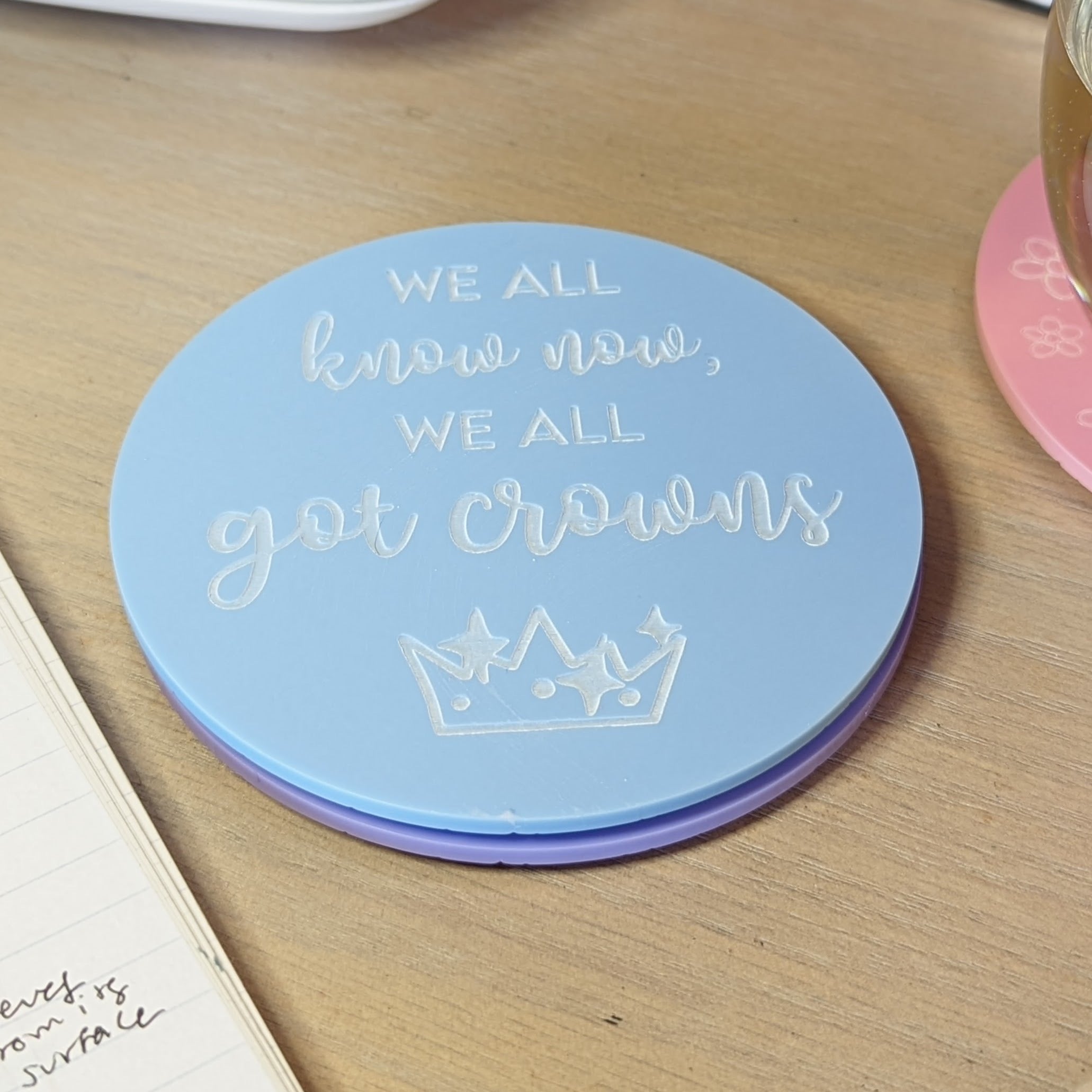 Taylor Swift You Need to Calm Down Pastel Acrylic Coasters, Gifts for Swifties