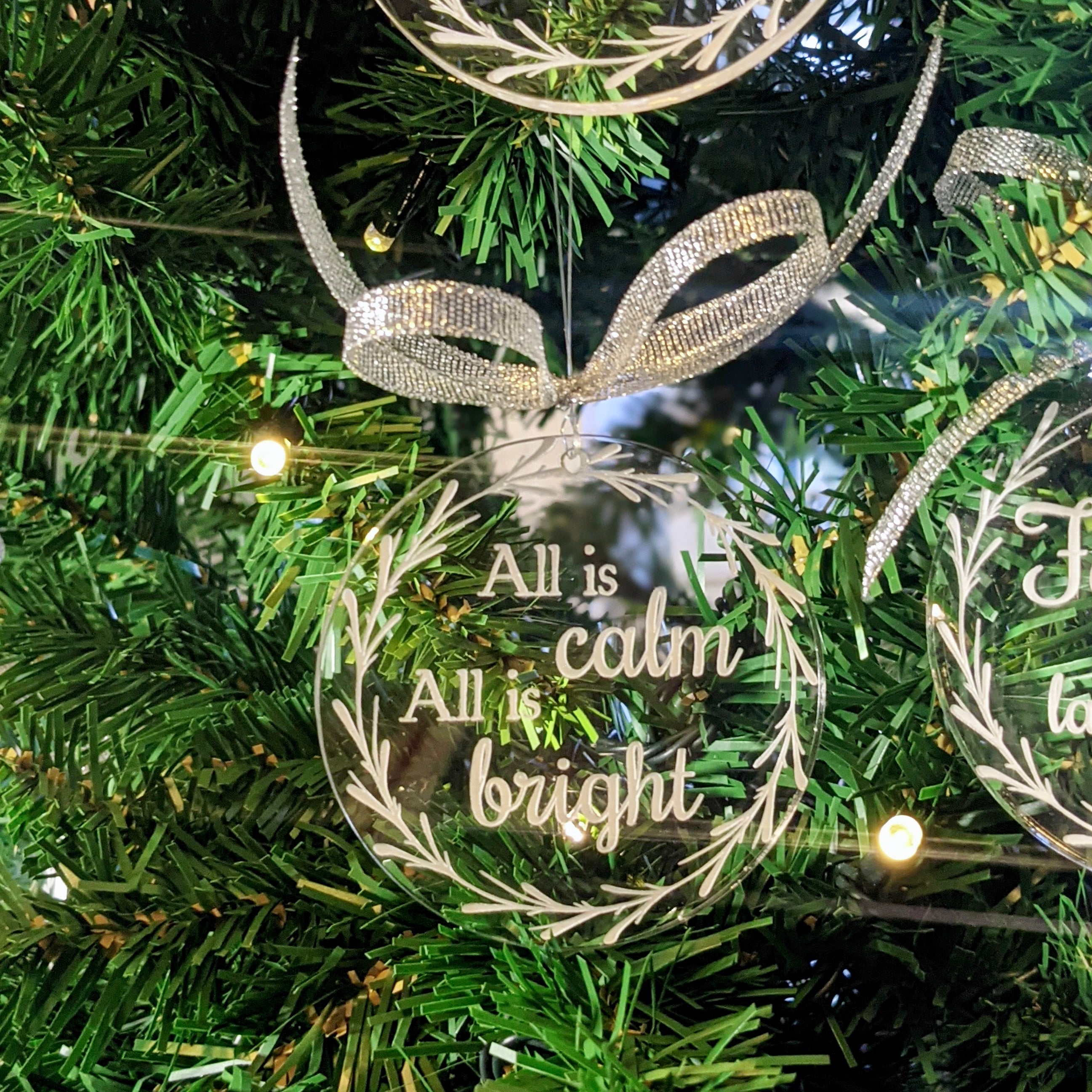 Traditional Christmas Song Lyric Ornaments, Engraved Tree Ornaments