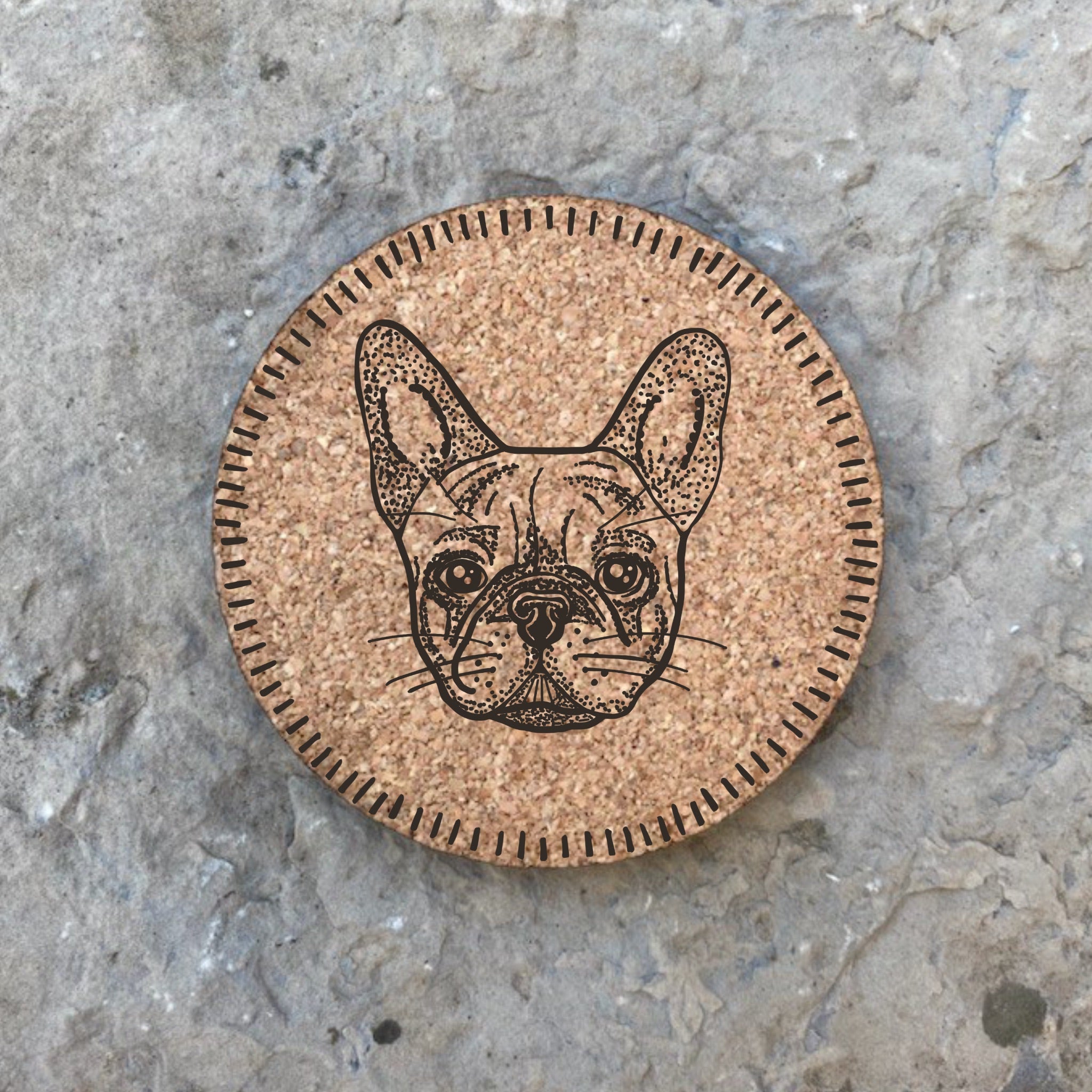 Dog themed Cork Coasters Eco friendly coasters Dog breed Cork