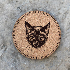 Cat-themed Cork Coasters, Eco-friendly coasters, Cat breed Cork Coaster Sets, gifts for cat lovers