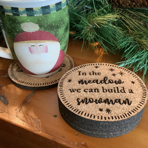 Cork Coasters, Fun Christmas Song Lyrics, Christmas themed Cork Coaster Set