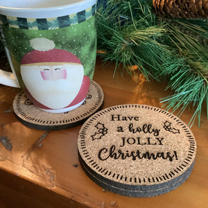 Cork Coasters, Fun Christmas Song Lyrics, Christmas themed Cork Coaster Set