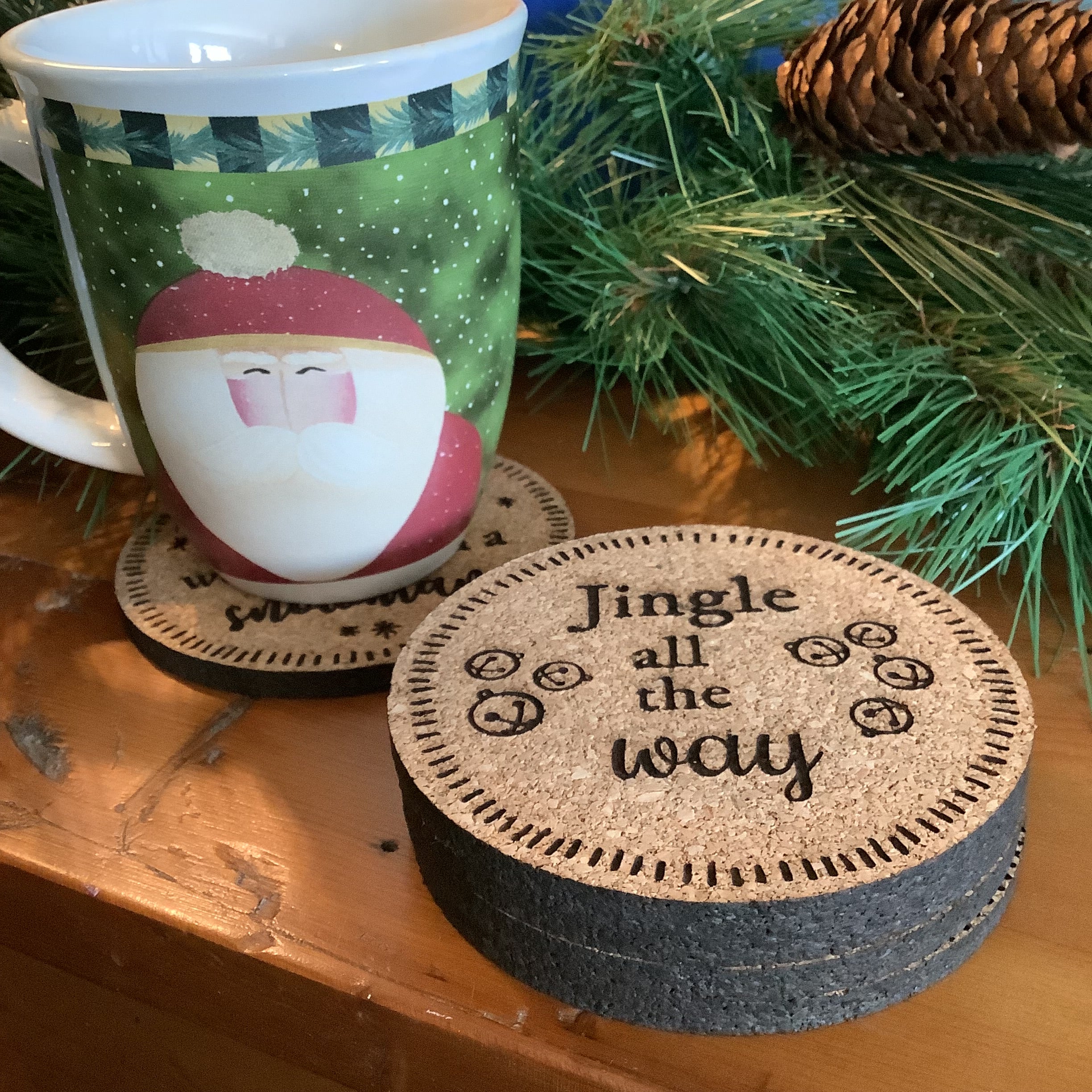 Cork Coasters Fun Christmas Song Lyrics Christmas themed Cork