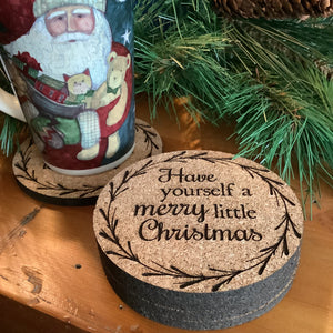 Cork Coasters, Traditional Christmas Song Lyrics, Christmas themed Cork Coaster Set