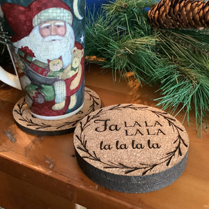 Cork Coasters, Traditional Christmas Song Lyrics, Christmas themed Cork Coaster Set