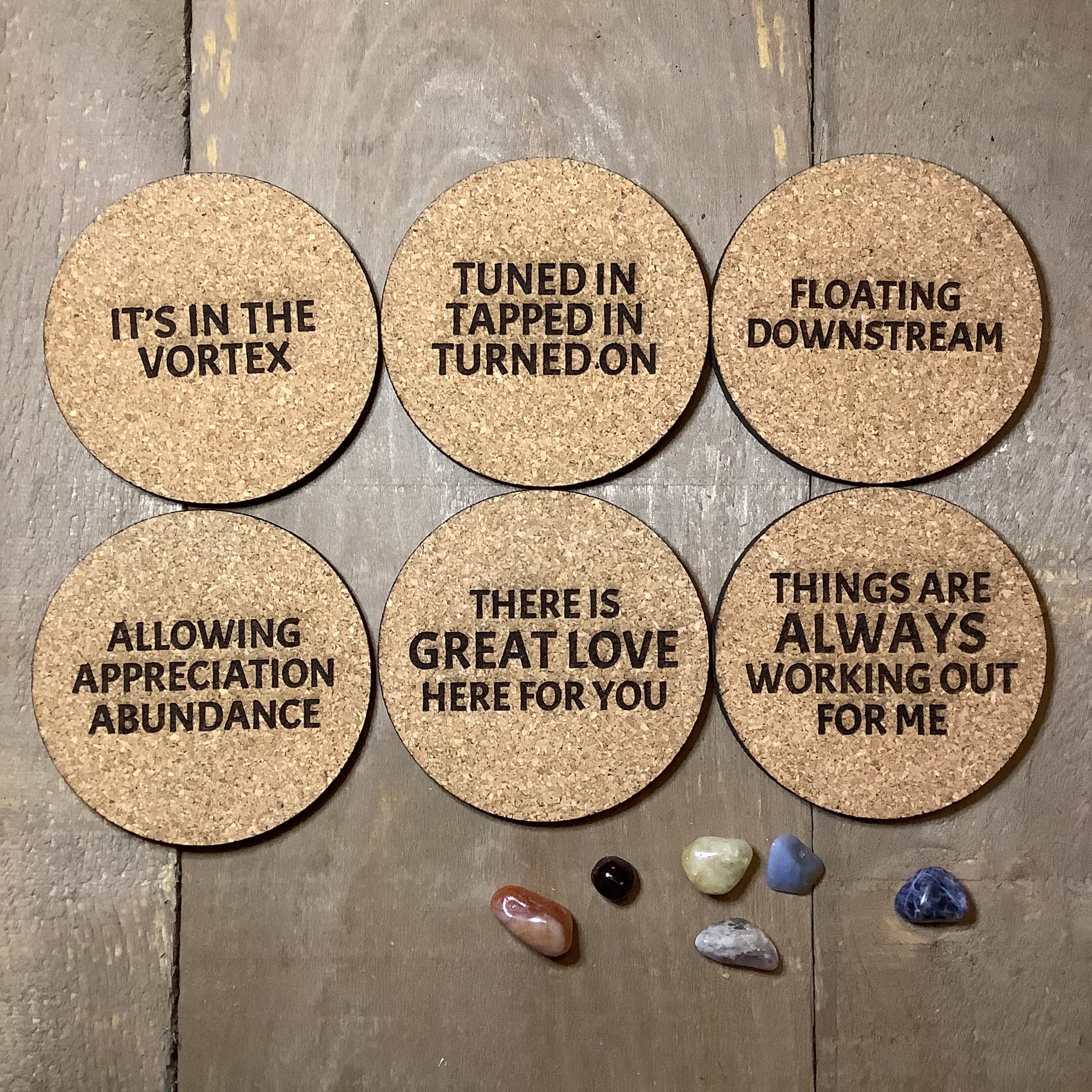 Abraham Coasters, Law of Attraction themed Coaster Set, Esther Hicks Coasters